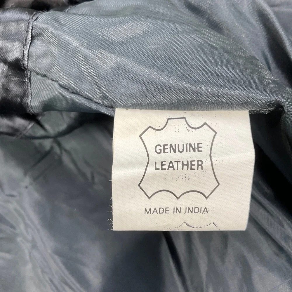 Geronimo Leather Jacket Mens 4X Gray/Black‎ Zip Heavy Utility Pocket Chore Coat